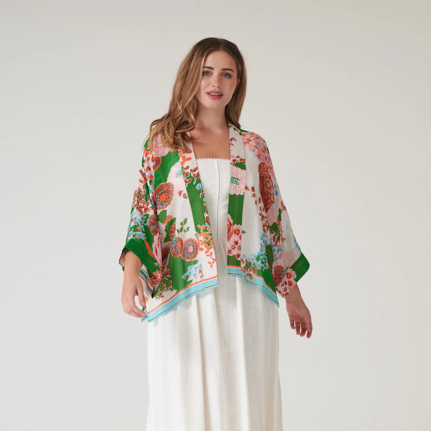 Kimono - Kitsch Bouquet Green