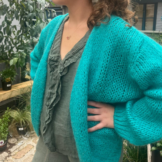 Smila Mohair Cardigan - Turquoise Green