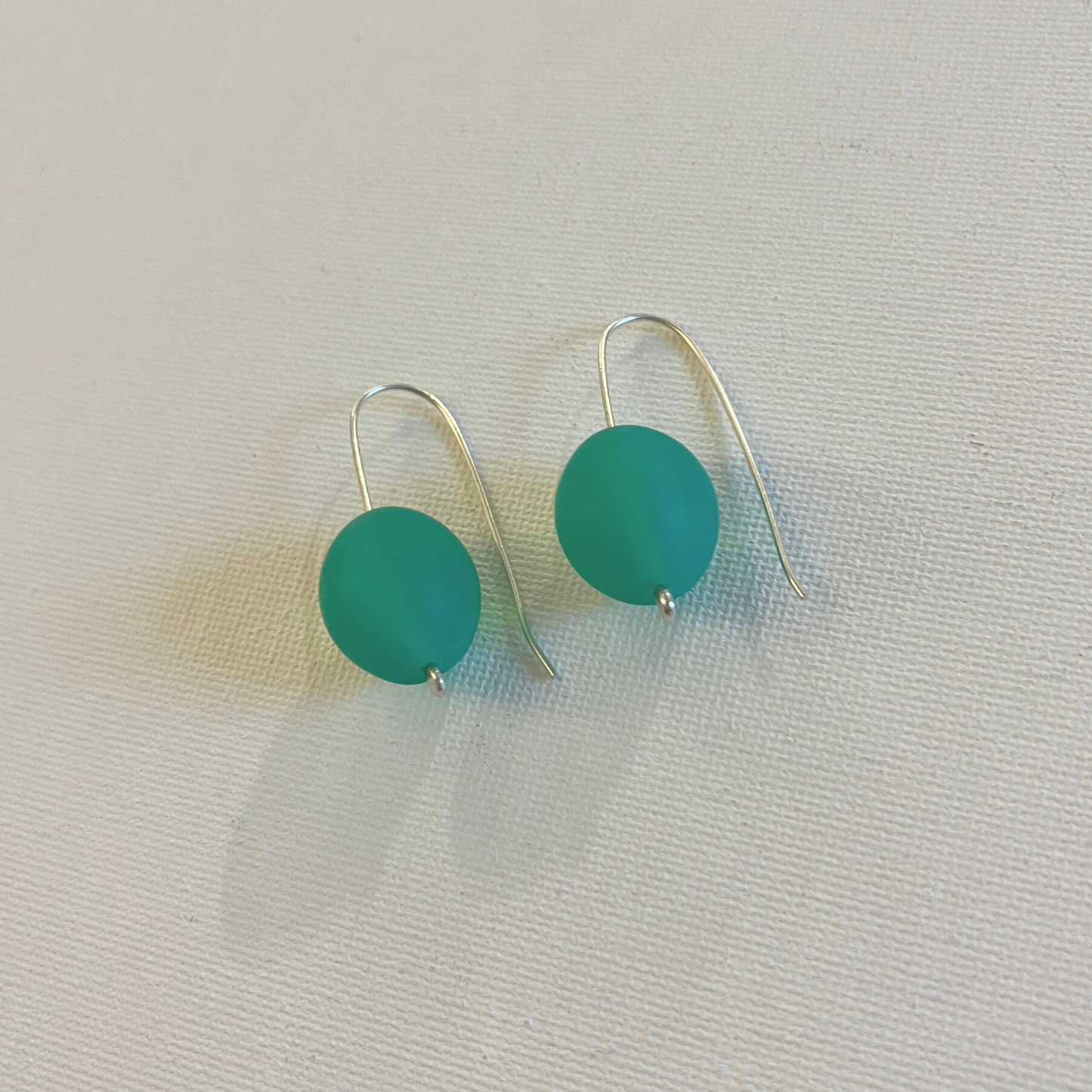 Oval Resin Earrings - Sea Green