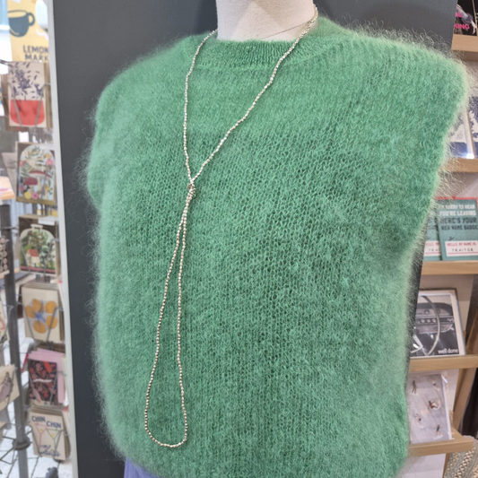 Astrid Mohair Cropped Vest - Emerald Green