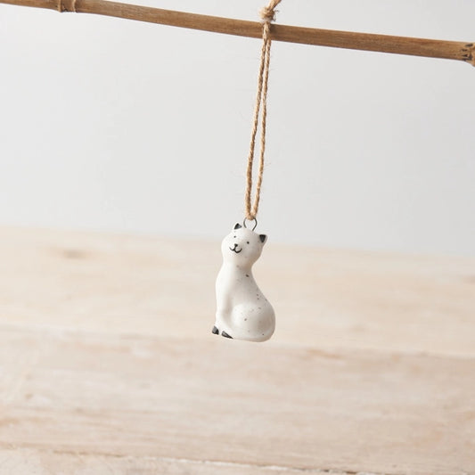 Porcelain Hanging Decoration - Speckled Cat