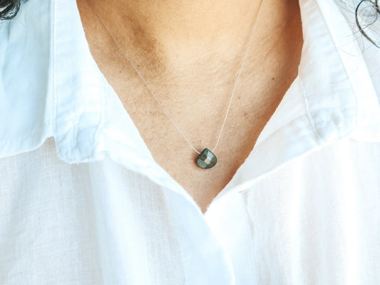Silk Cord Gemstone Necklace - Pyrite