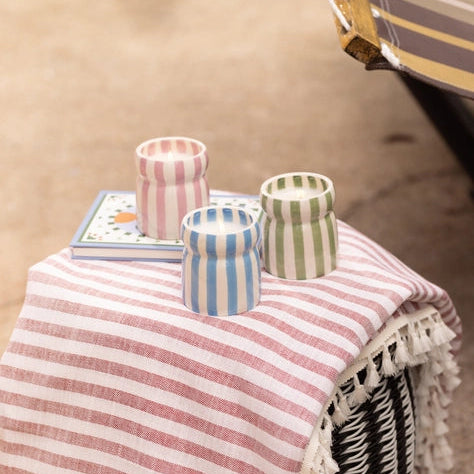 Cabana Stripe Candle - Bora Bora