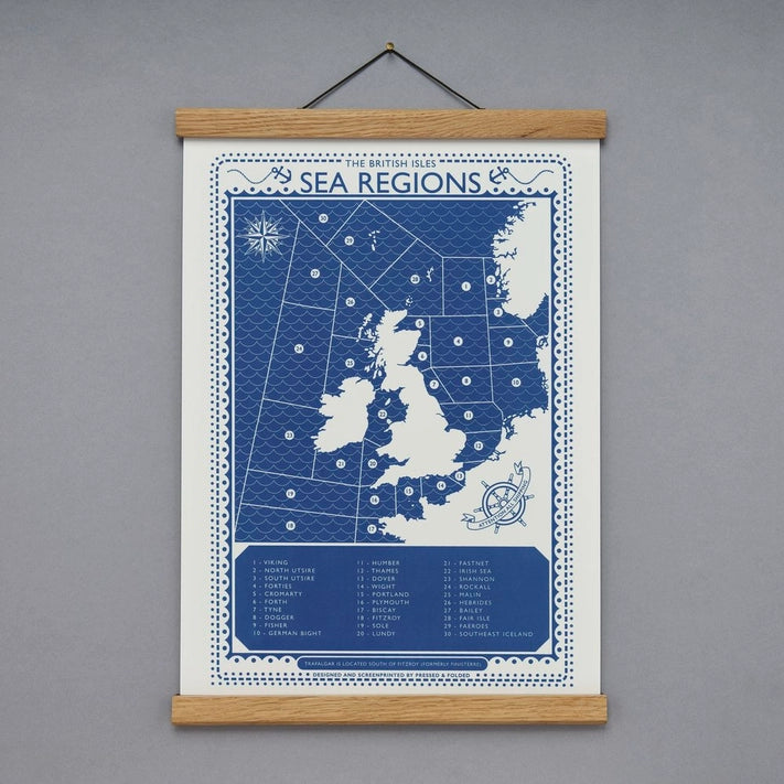 A3 Screen Print - British Sea Regions