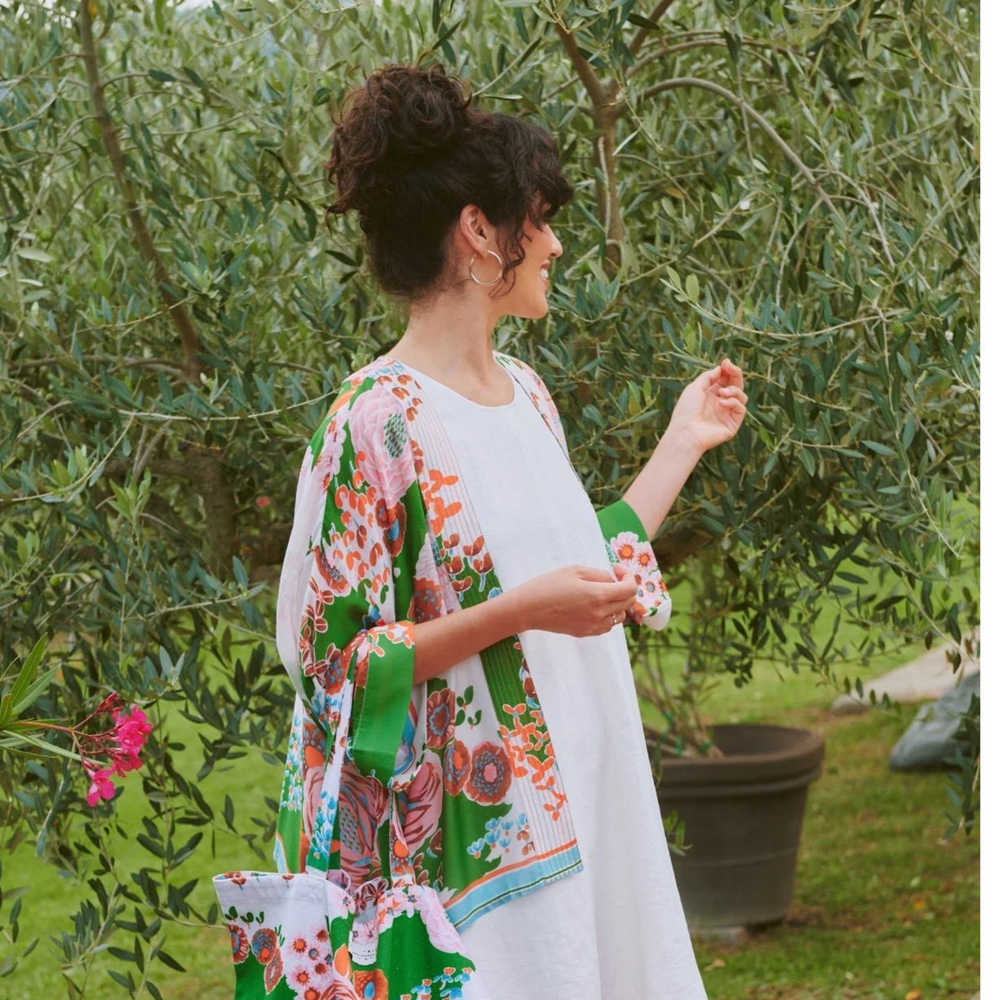 Kimono - Kitsch Bouquet Green