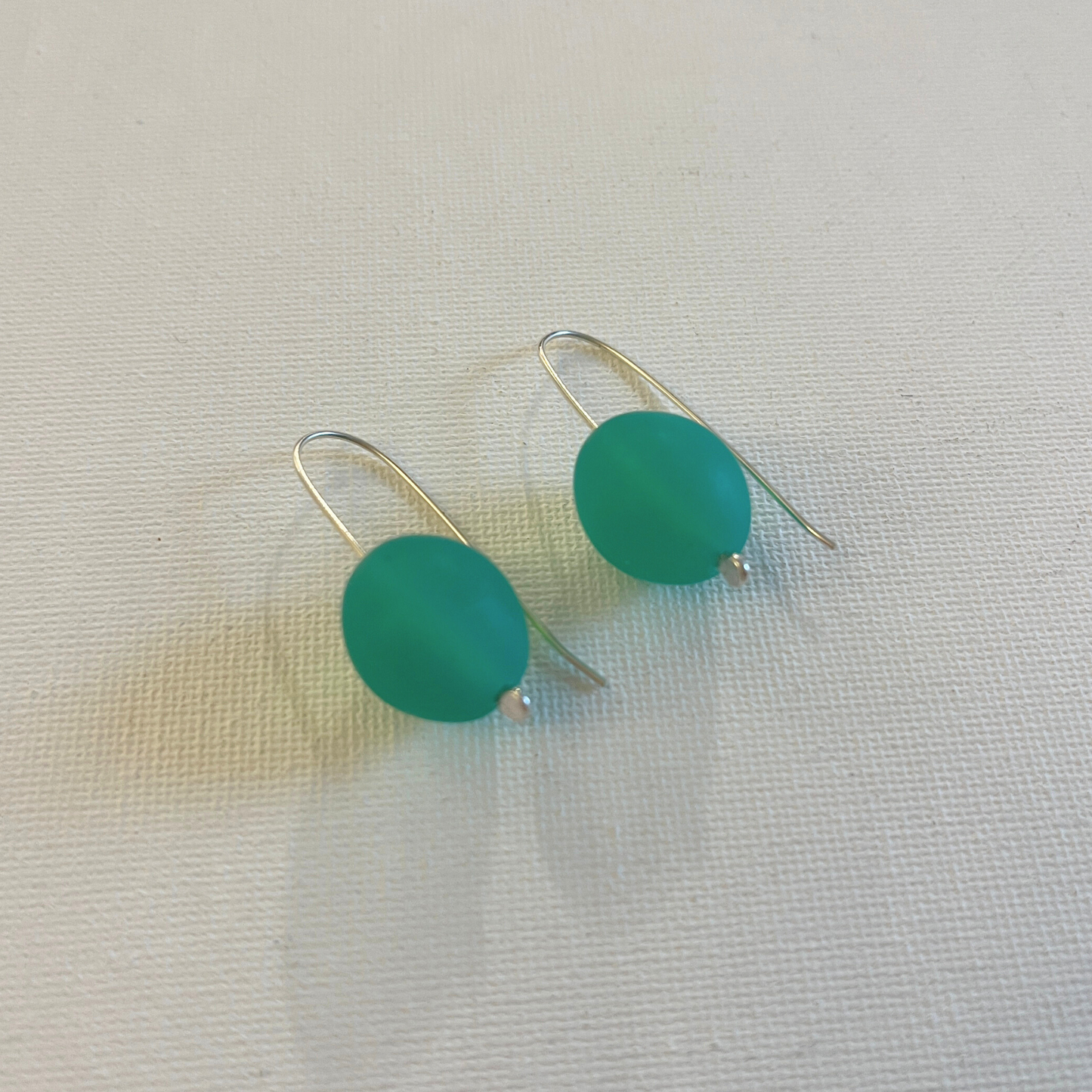 Oval Resin Earrings - Sea Green