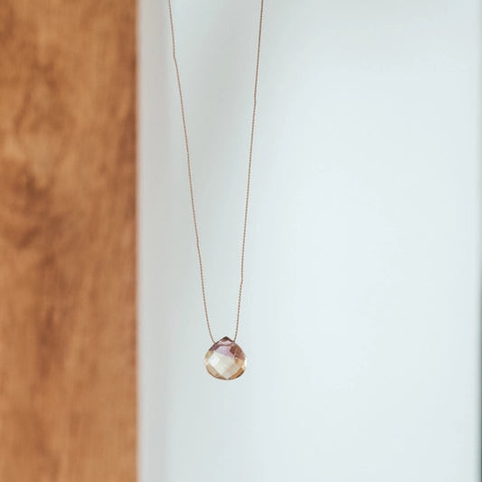 Silk Cord Gemstone Necklace - Ametrine