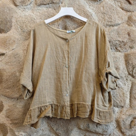 Linen Blouse - Tan