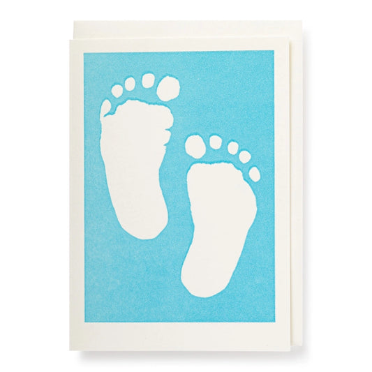 Mini Greetings Card - Blue Baby Feet