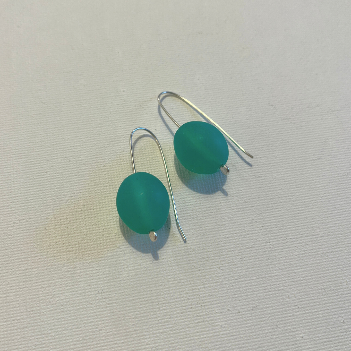Oval Resin Earrings - Sea Green