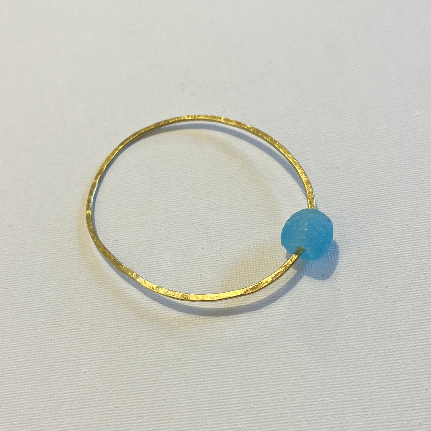 Brass Bangle with Bottle Bead