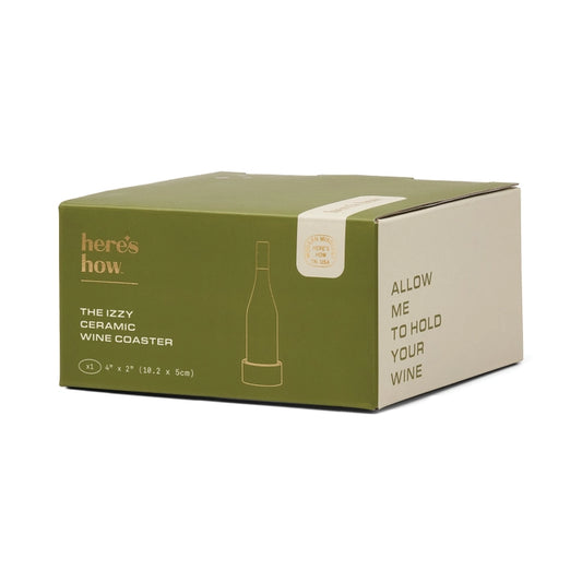 Ceramic Wine Coaster - Green Stripe