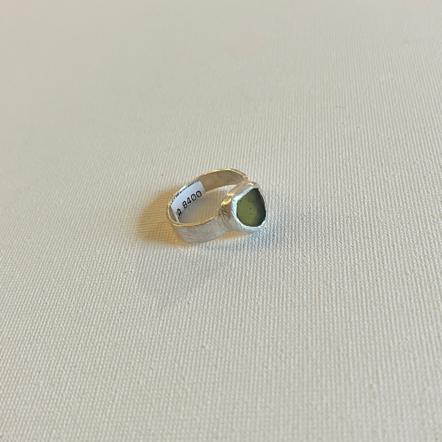 Small Sea Glass Ring - Lime Green