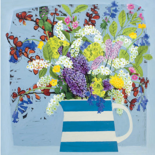 Greetings Card - May Bunch in Cornish Jug