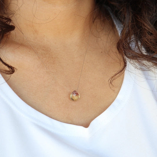 Silk Cord Gemstone Necklace - Ametrine