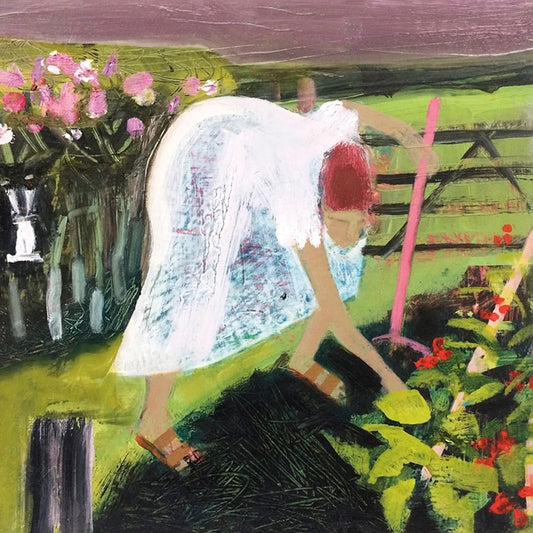 Greetings Card - She Gardens in her Nightie