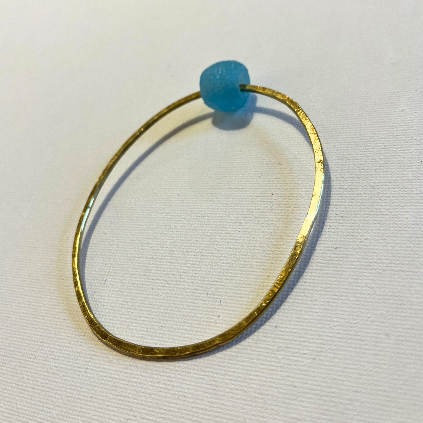 Brass Bangle with Bottle Bead
