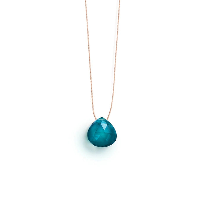 Fine Cord Gemstone Necklace - Portofino Blue Quartz
