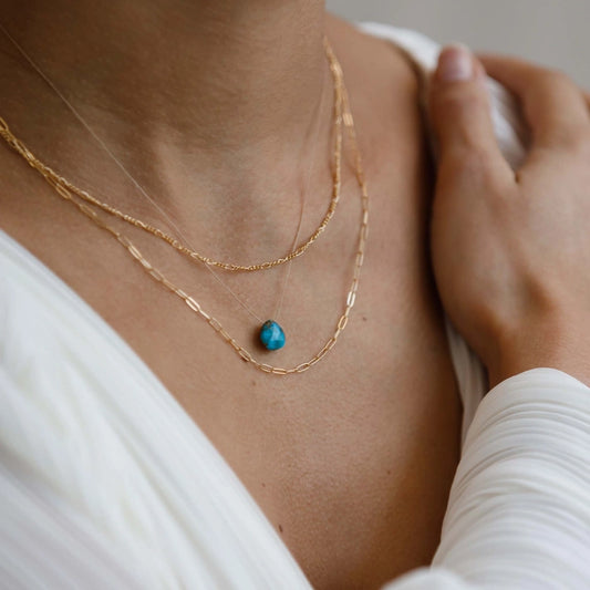 Fine Cord Gemstone Necklace - Mohave Turquoise