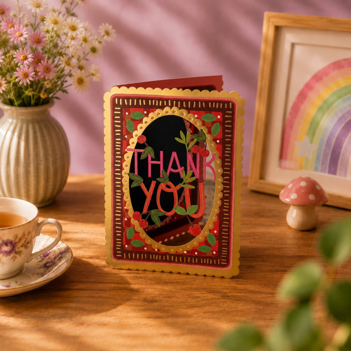Greetings Card - Thank You Cherry