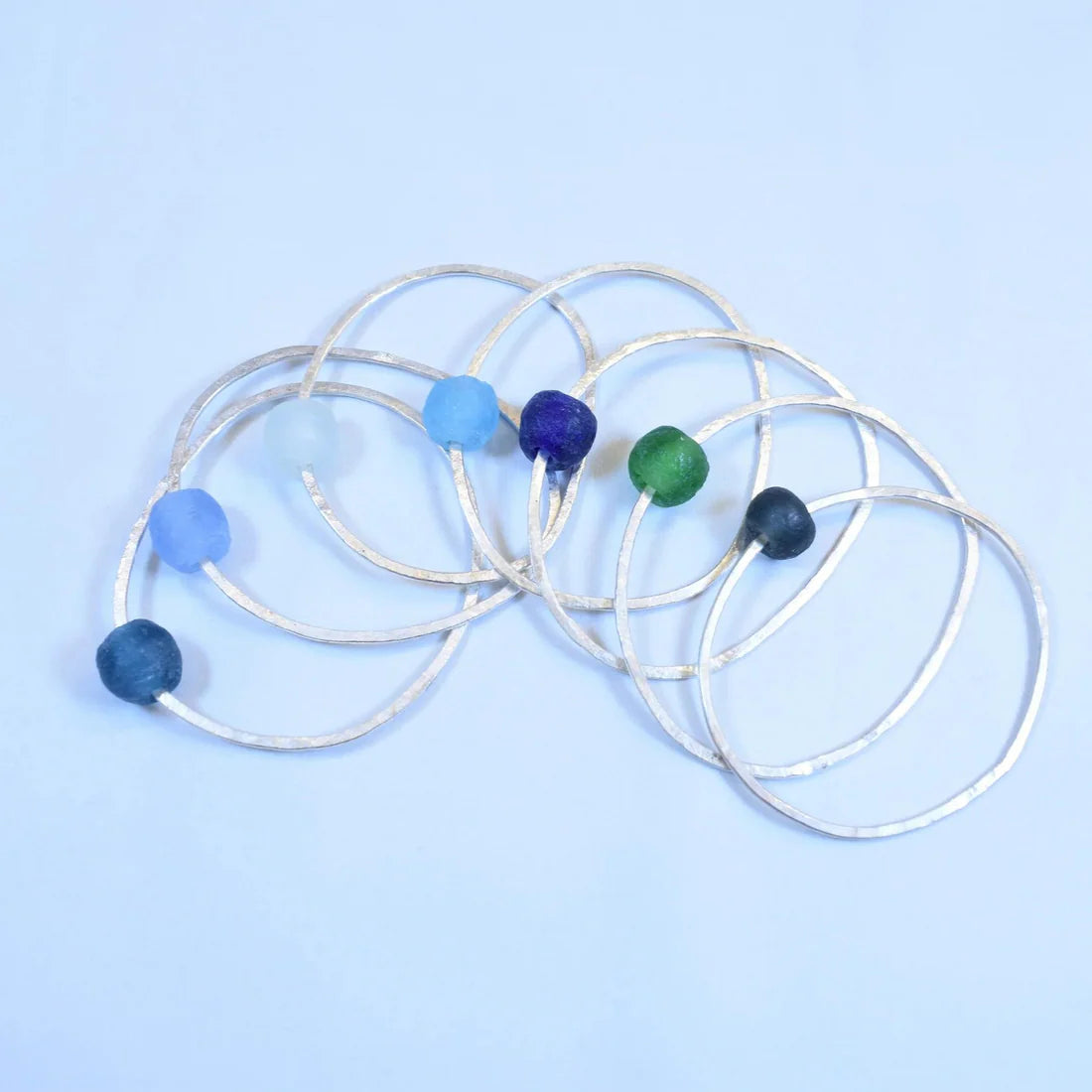 Silver Bangle with Bottle Bead