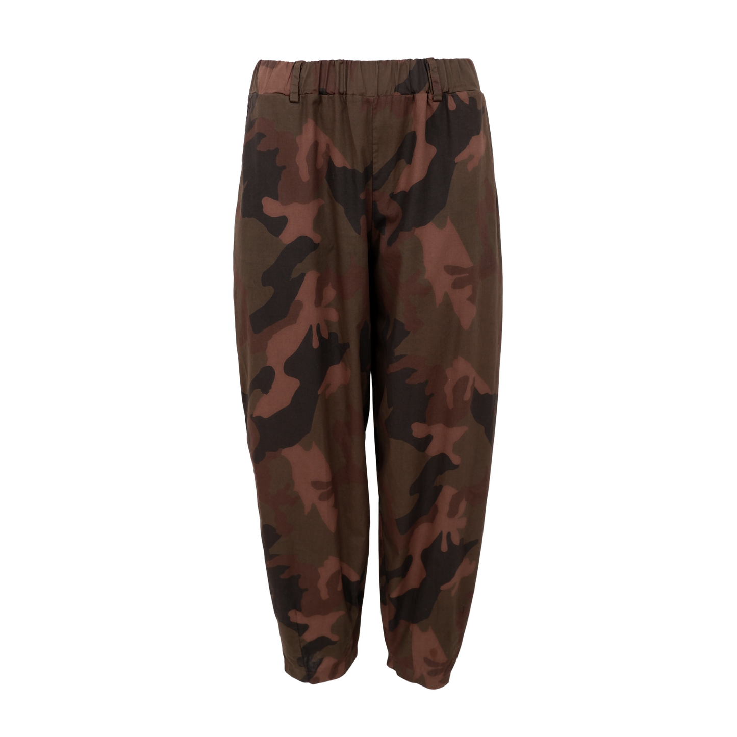 Abbie Barrel Trousers - Brown Camo