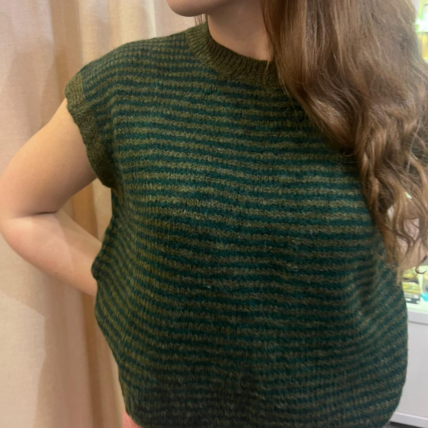 Alma Striped Vest - Green