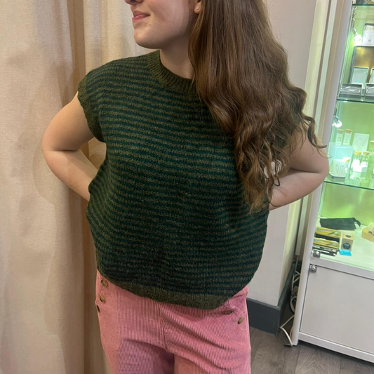 Alma Striped Vest - Green