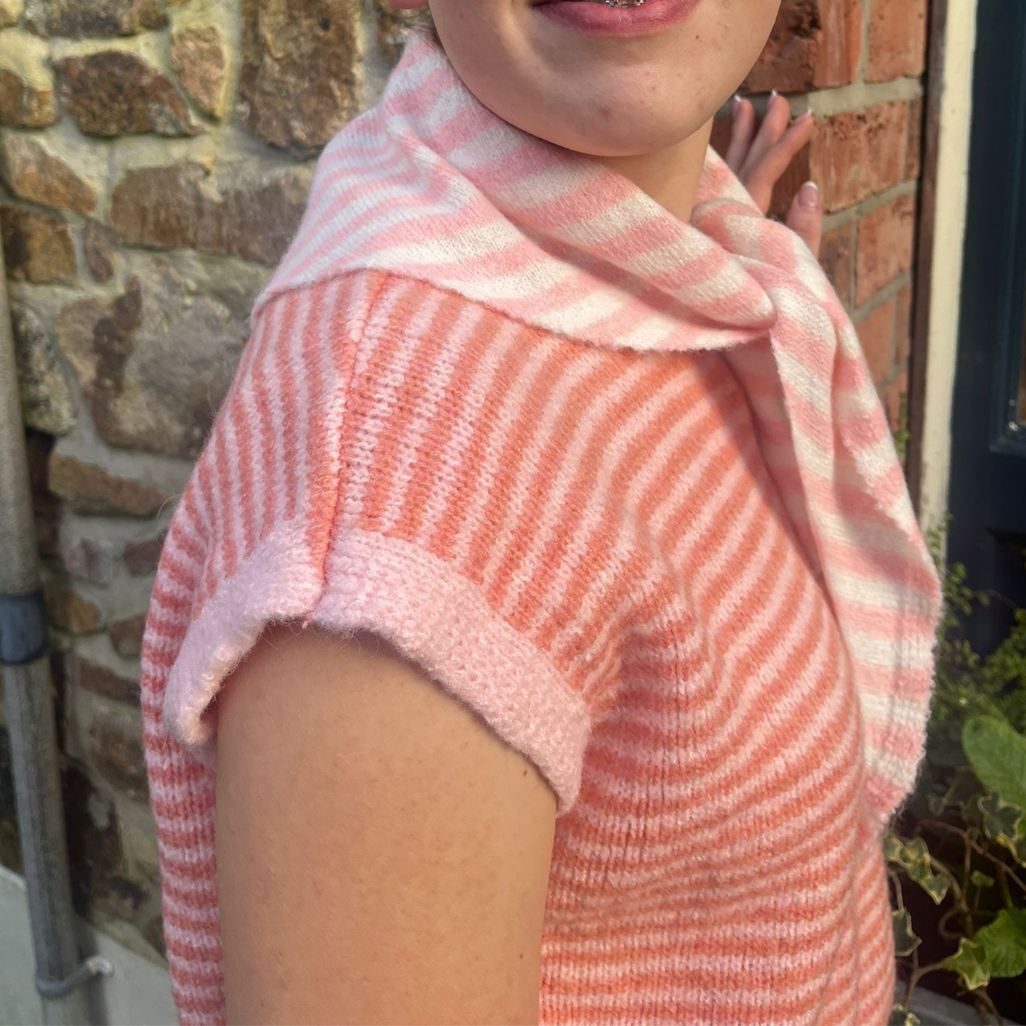 Alma Striped Vest - Pink