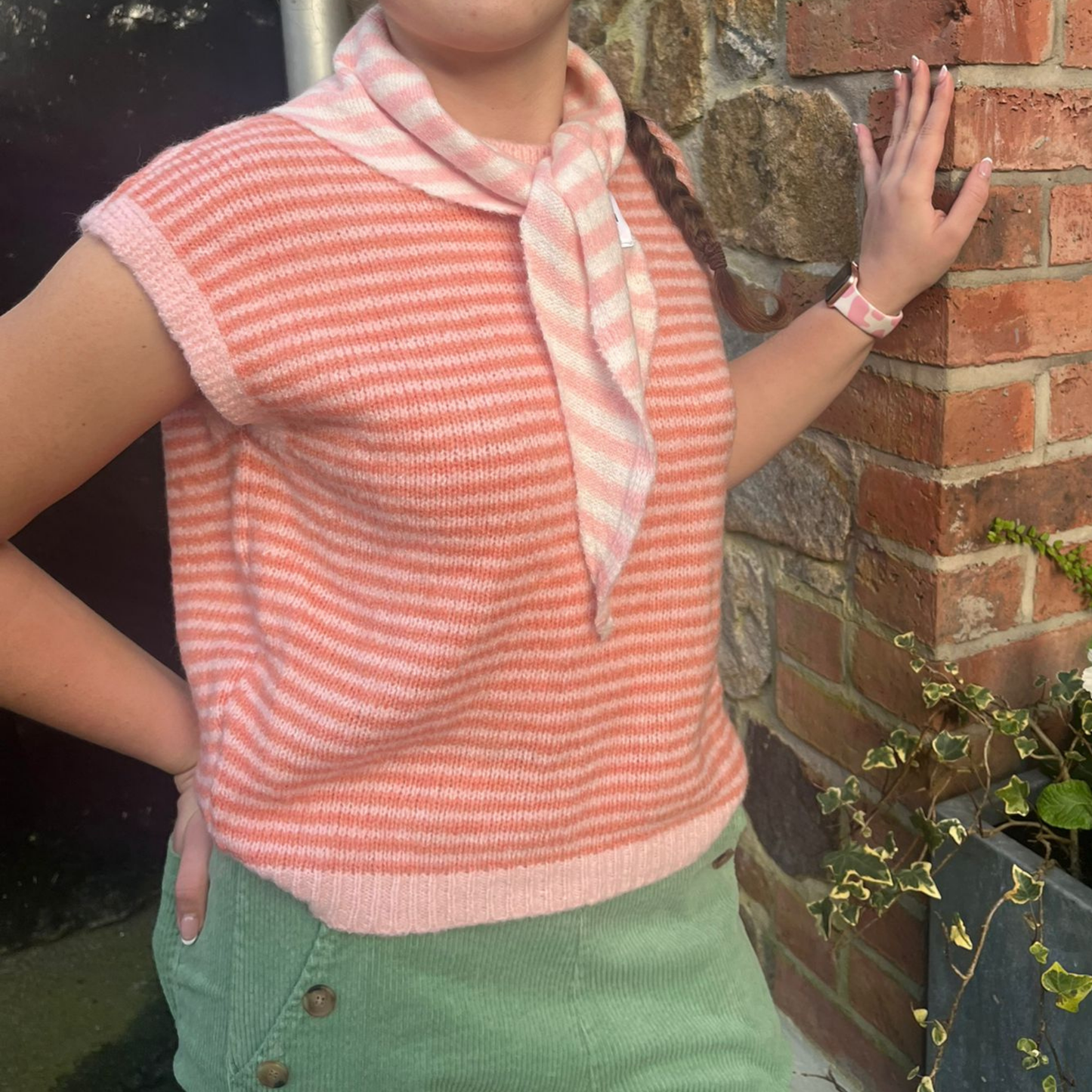 Alma Striped Vest - Pink