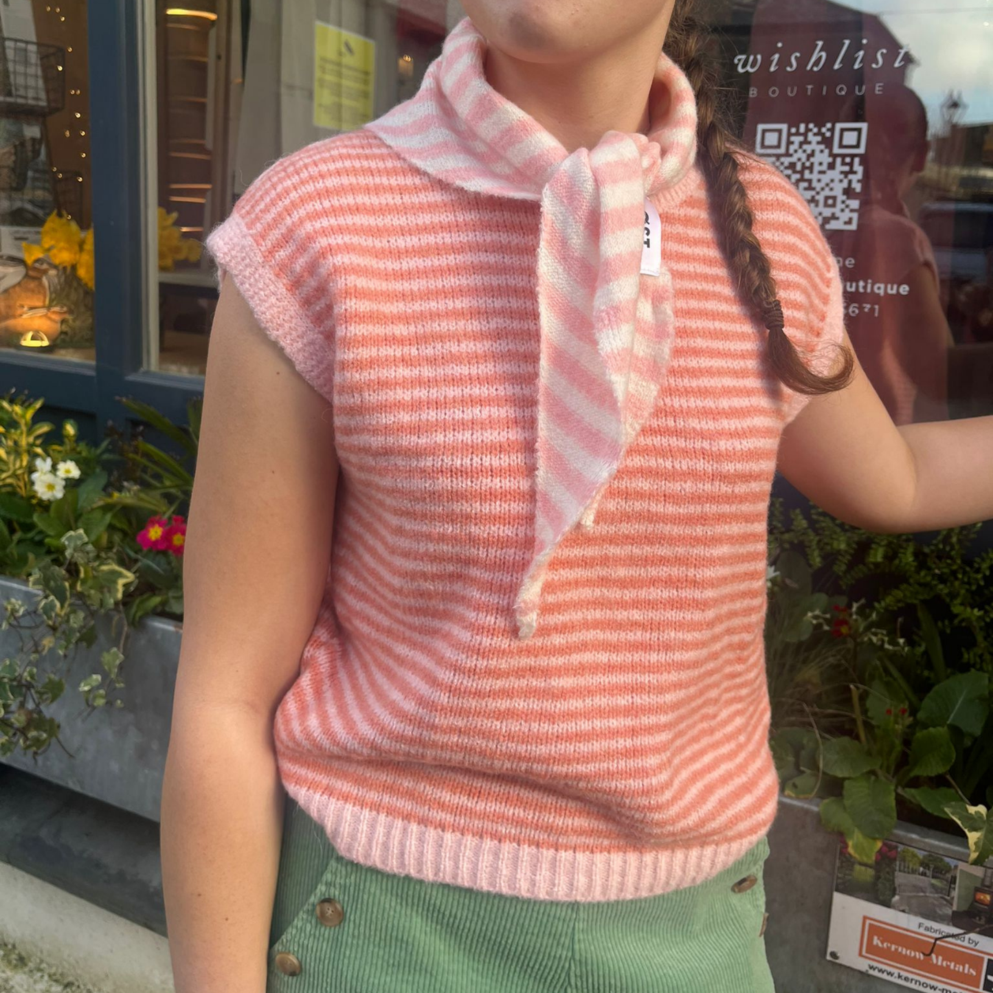 Alma Striped Vest - Pink