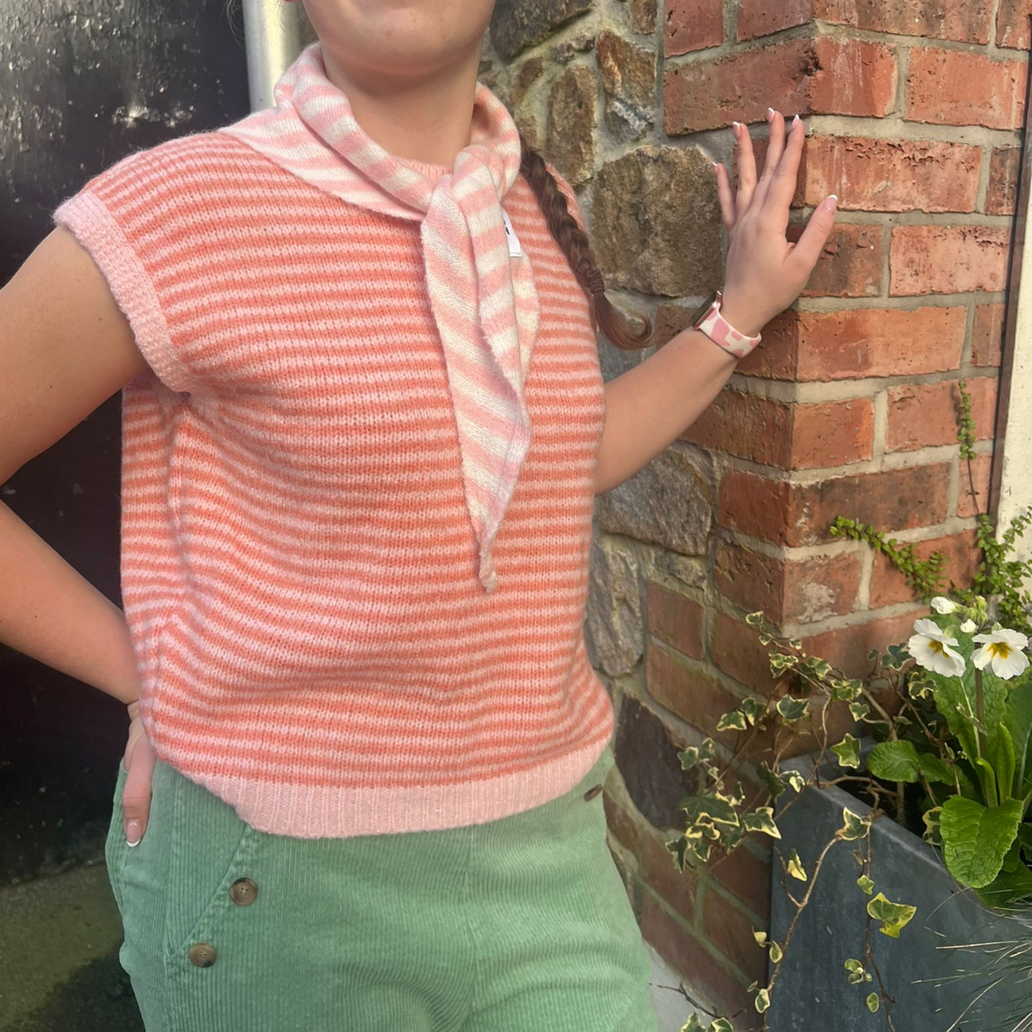 Alma Striped Vest - Pink