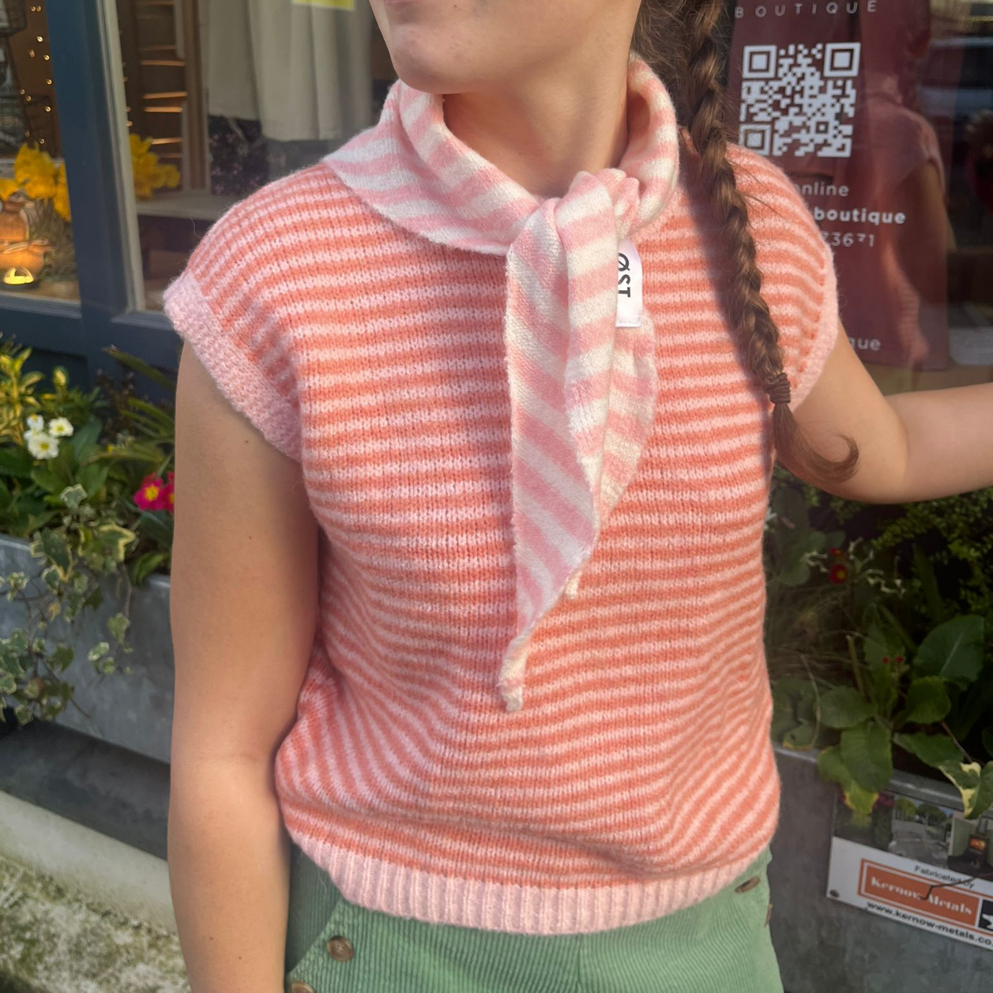 Alma Striped Vest - Pink