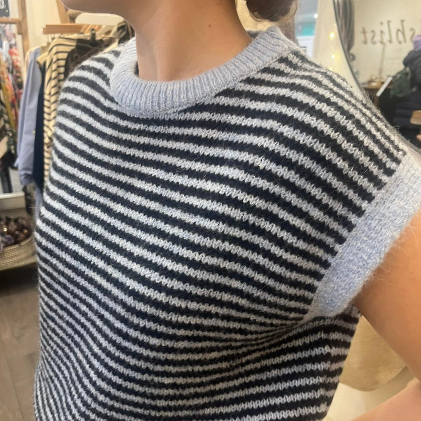 Alma Striped Vest - Blue