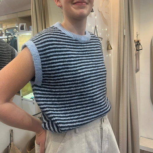 Alma Striped Vest - Blue