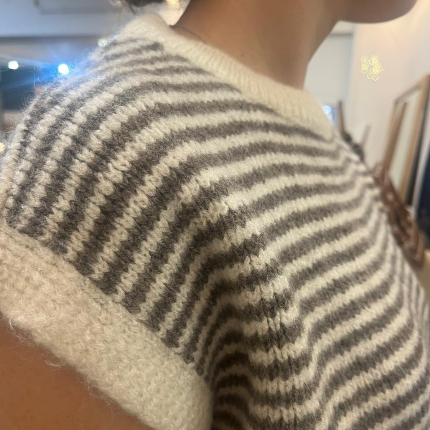 Alma Striped Vest - Cream