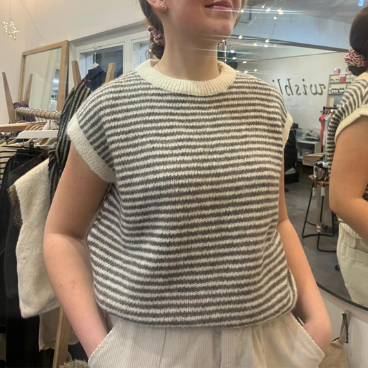 Alma Striped Vest - Cream