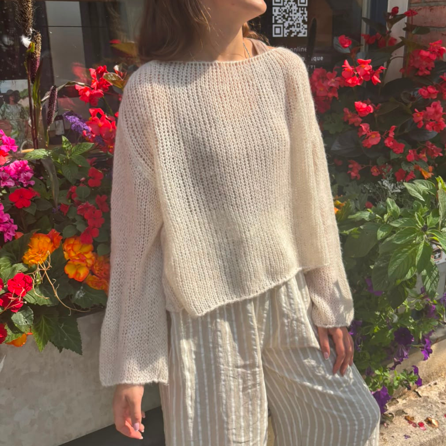 Alpaca Blend Fine Knit Jumper - Cream