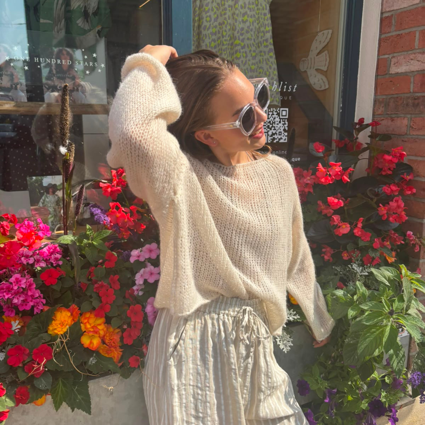 Alpaca Blend Fine Knit Jumper - Cream