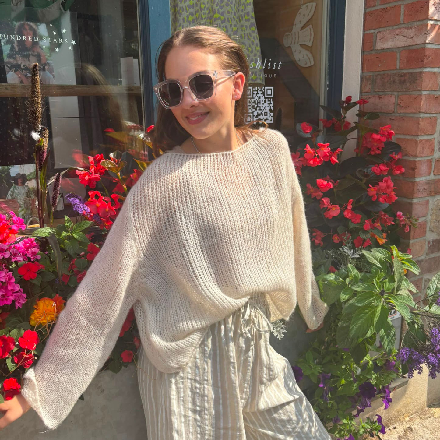 Alpaca Blend Fine Knit Jumper - Cream