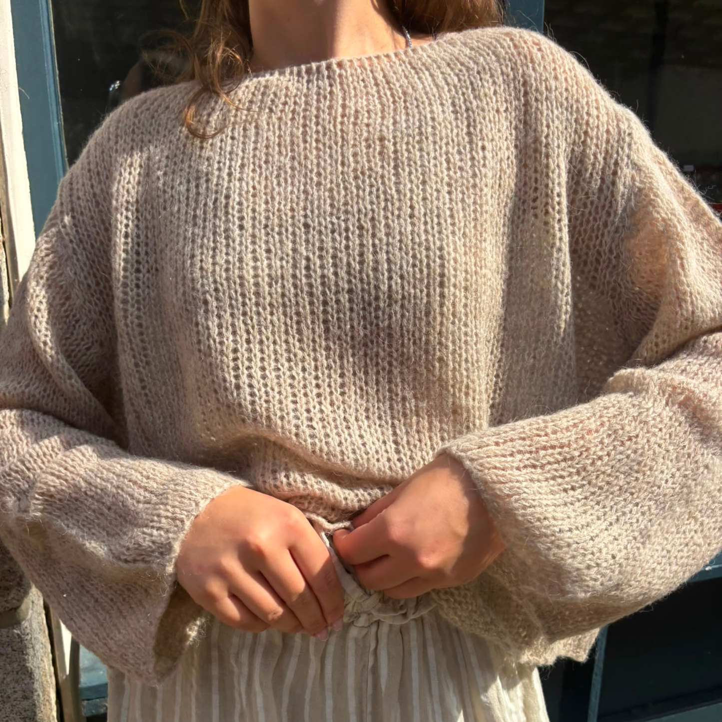 Alpaca Blend Fine Knit Jumper - Latte