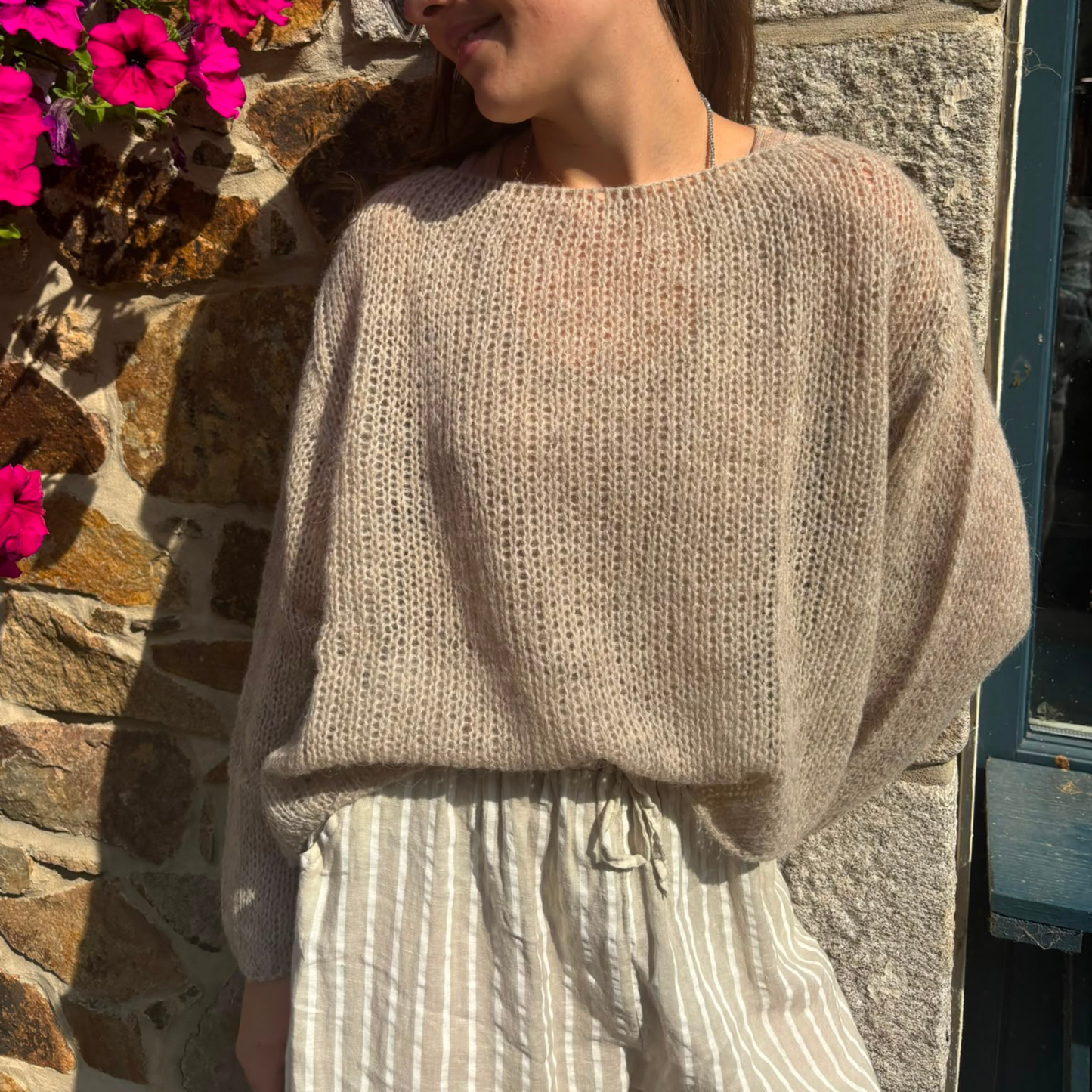 Alpaca Blend Fine Knit Jumper - Latte
