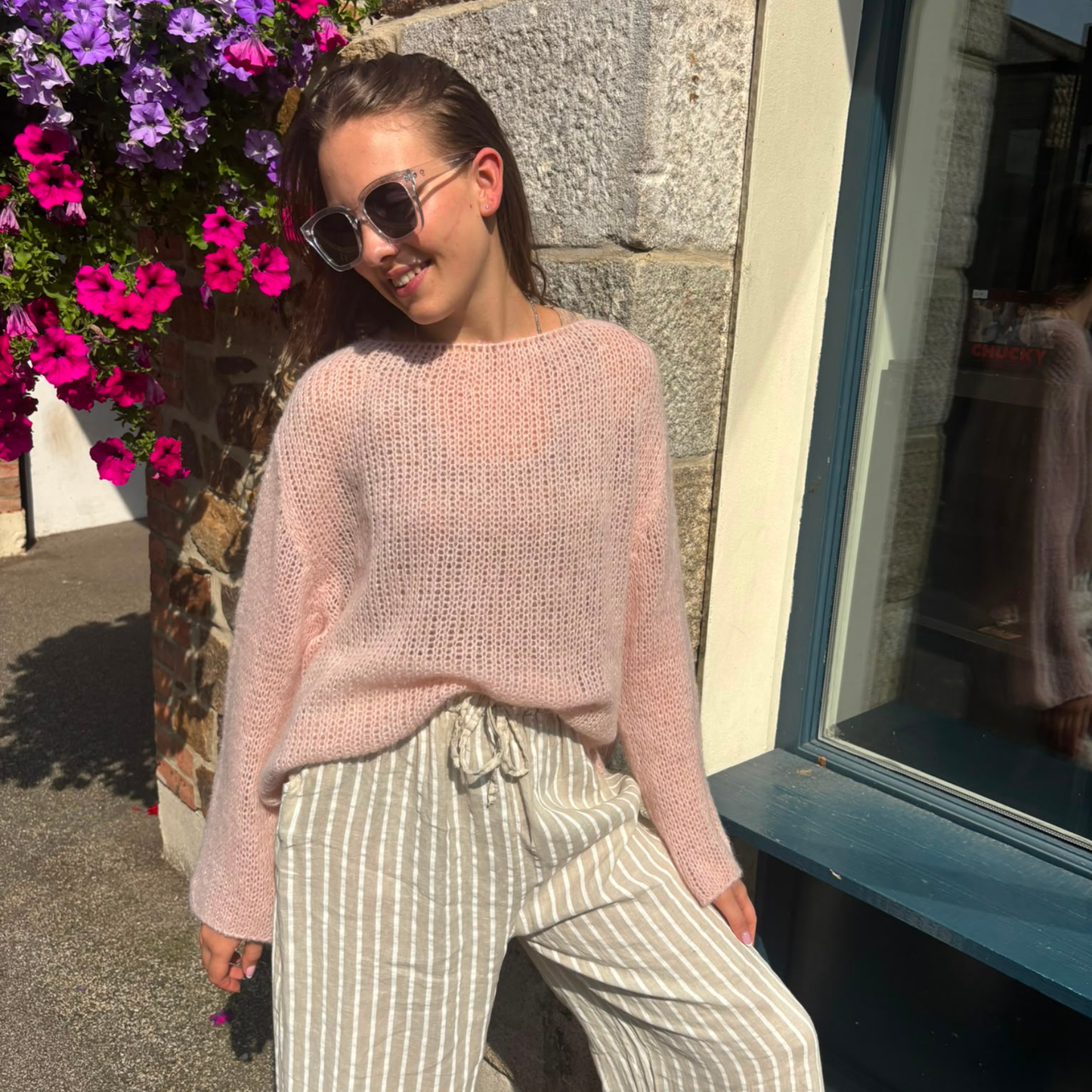 Alpaca Blend Fine Knit Jumper - Pink