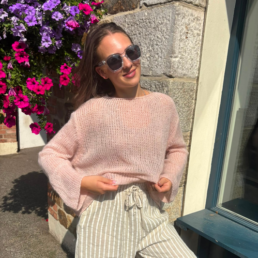 Alpaca Blend Fine Knit Jumper - Pink