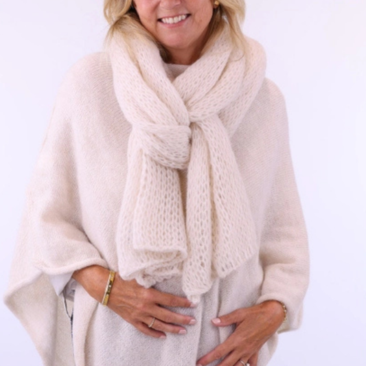 Alpaca Blend Scarf - Cream