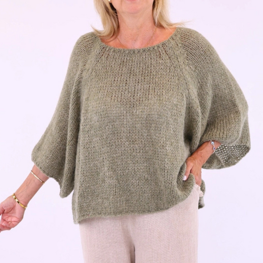 Alpaca Blend Jumper - Moss Green