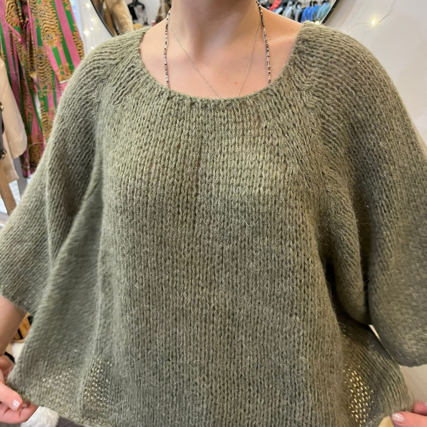 Alpaca Wool Blend Jumper - Moss Green