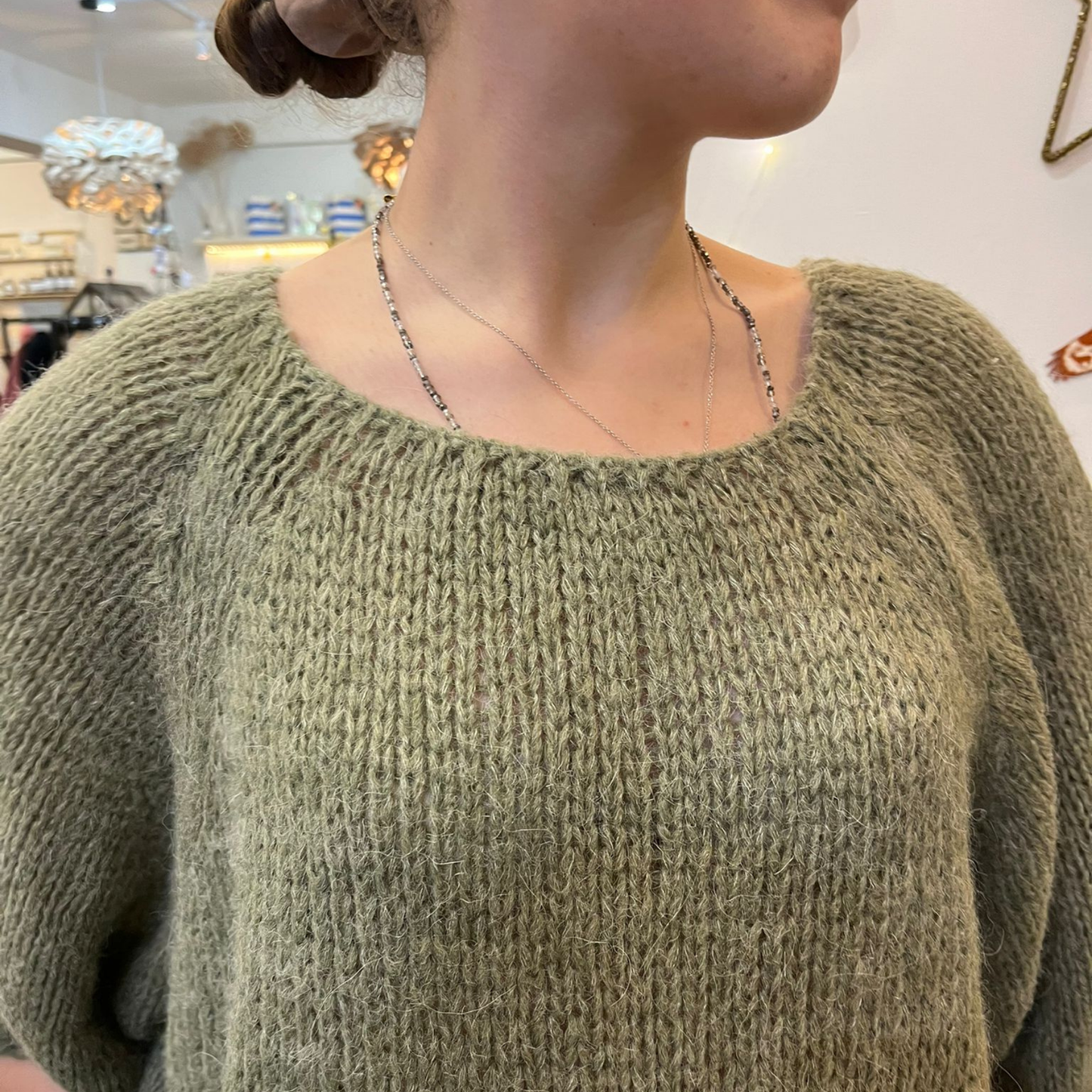 Alpaca Wool Blend Jumper - Moss Green