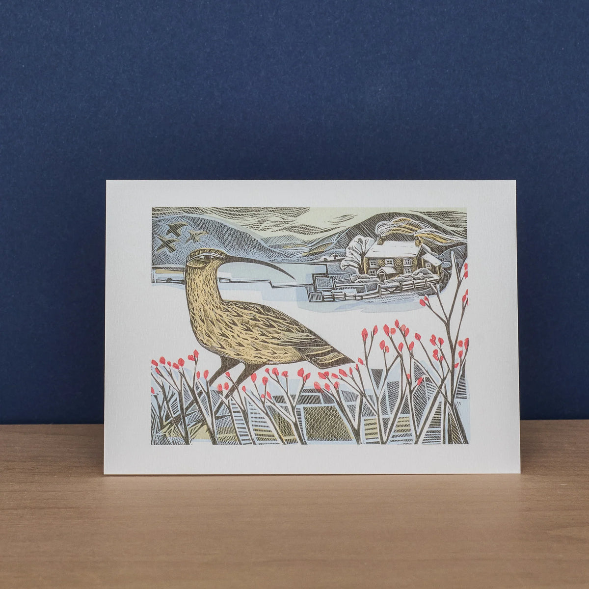 Set of 10 Notecards & Envelopes - Robins and Teasels / Curlew Christmas