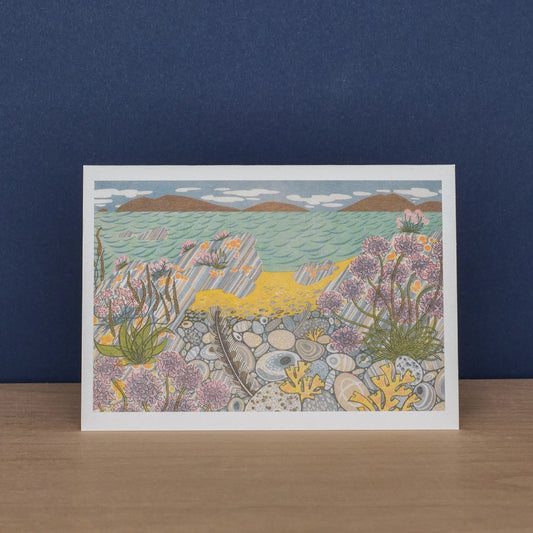 Set of 10 Notecards & Envelopes - Sea Pinks and Pebbles/Island Primrose